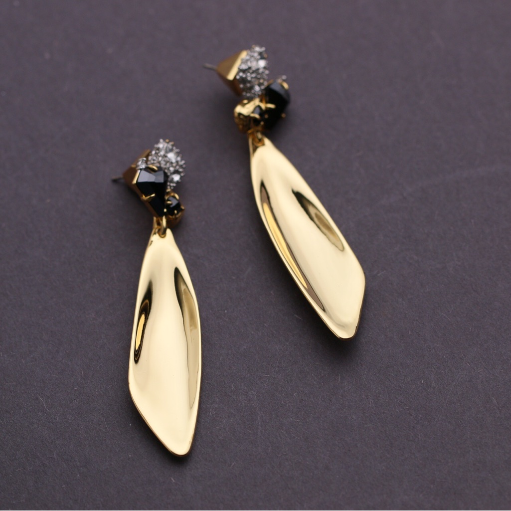 Alexis Bittar Crystal Stone Petal Scoop Earrings